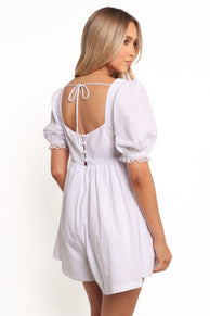 Rosalette Puff Sleeve Playsuit - White