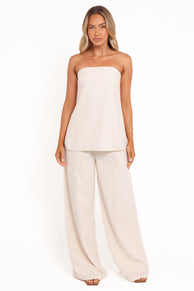 Arles Wide Leg Pants - Oatmeal