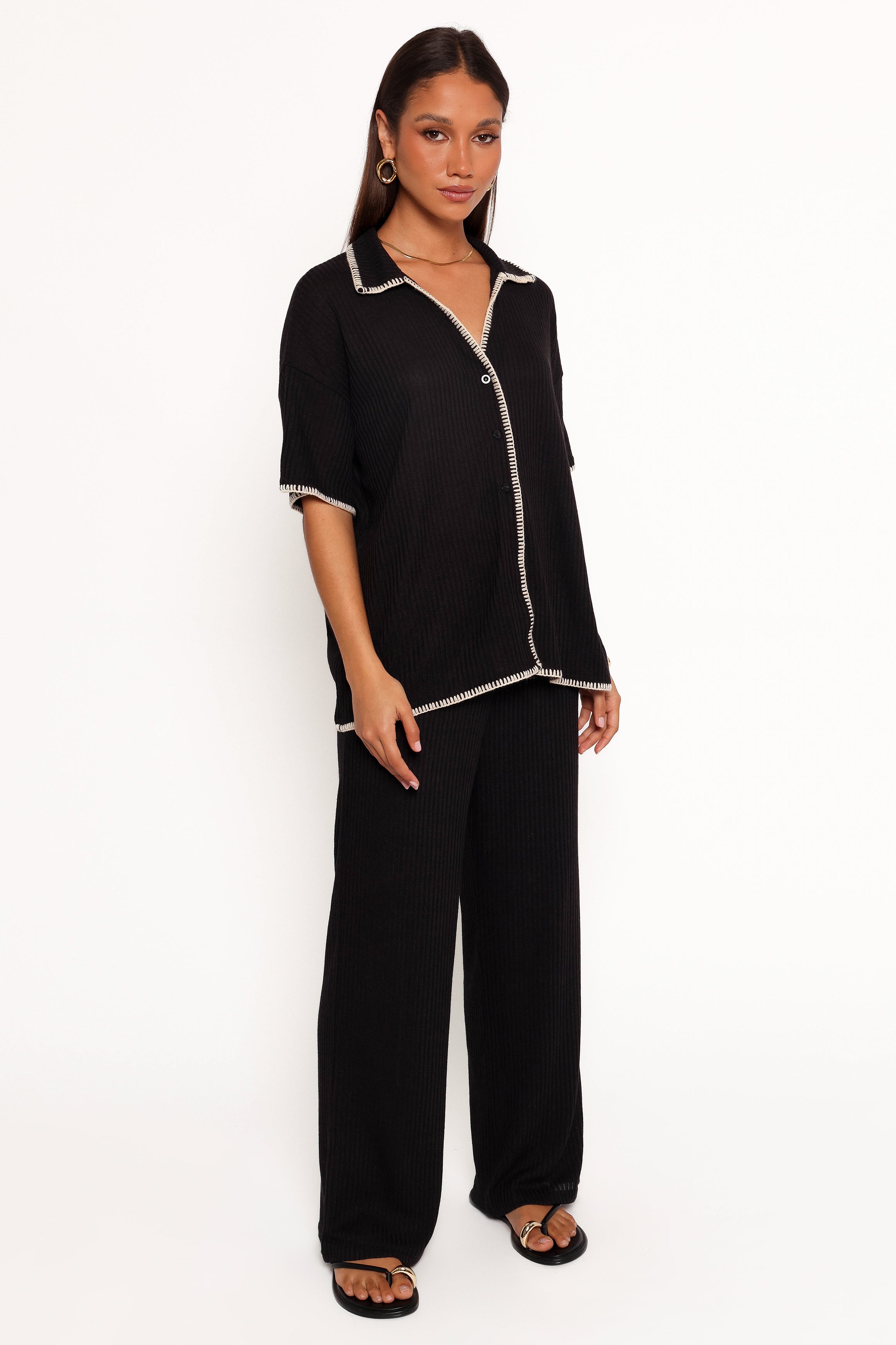 Rosemary Knit Pant Set - Black