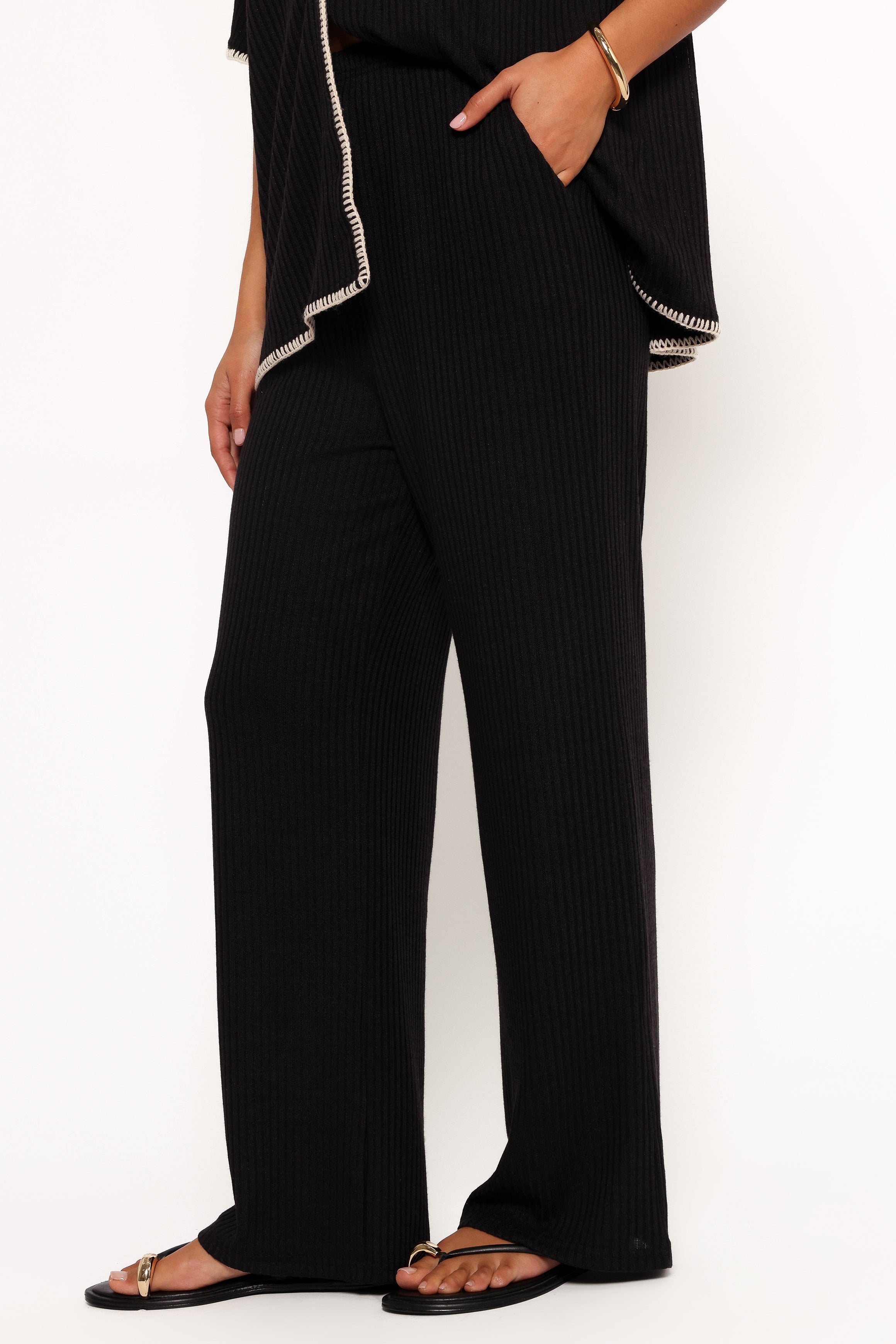 Rosemary Knit Pant Set - Black