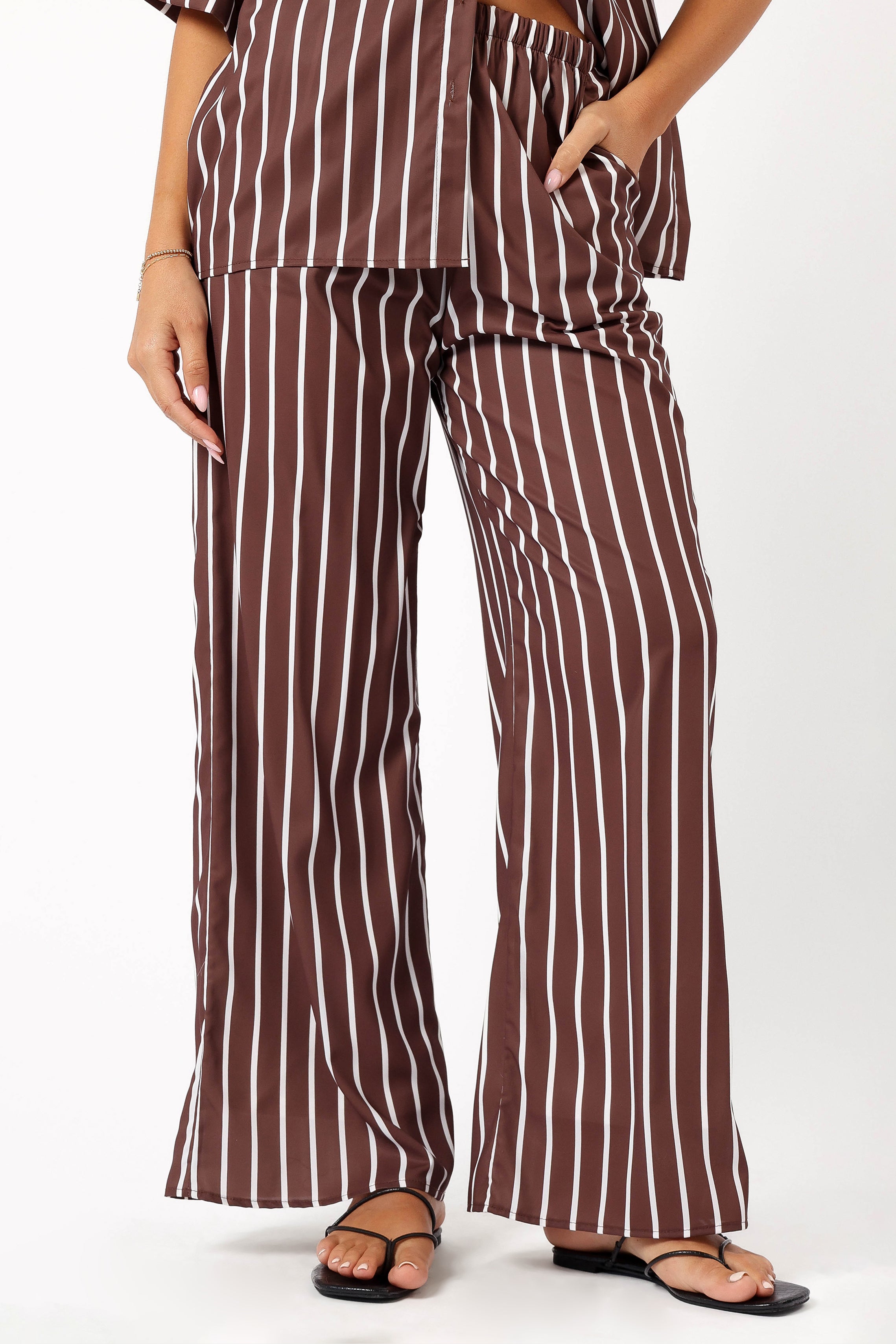 Lexa Pant Set - Chocolate Cream Stripe
