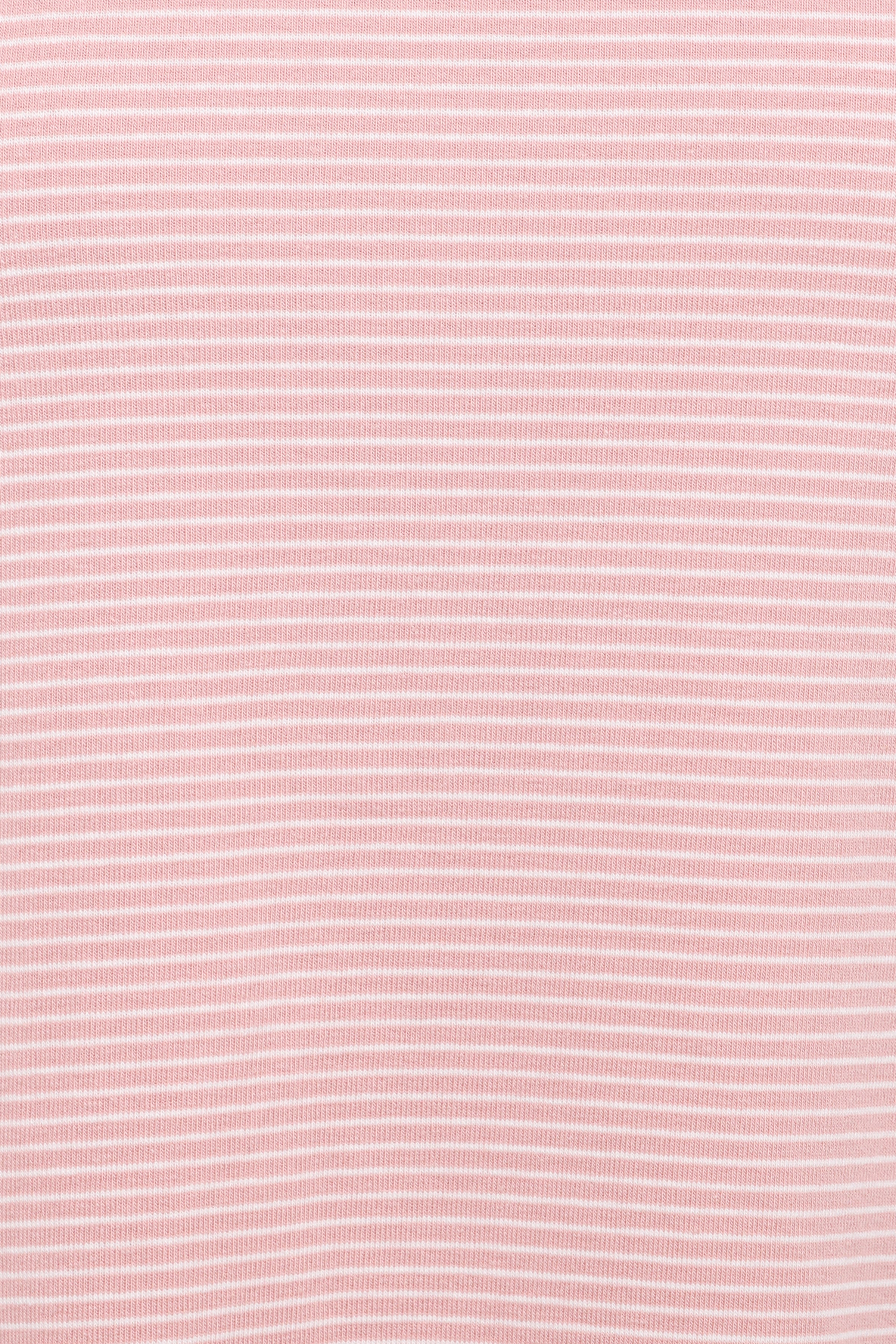 Ruva Long Sleeve Tee - White Pink Stripe