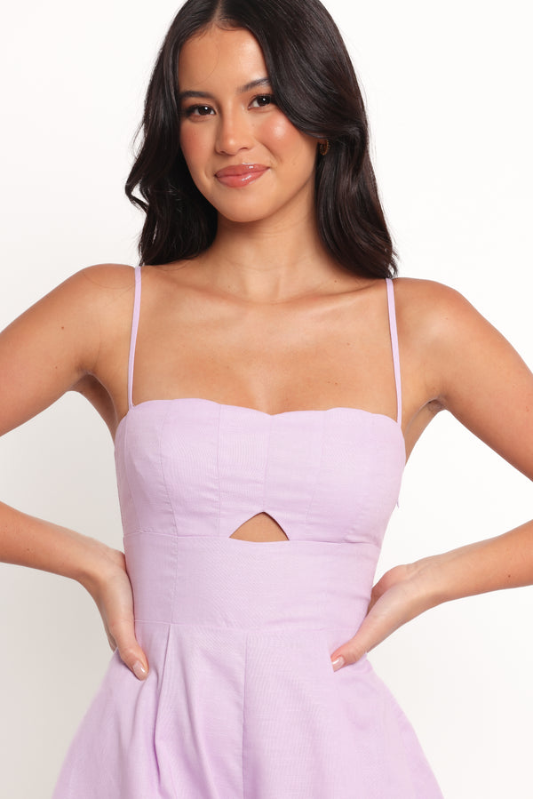 Rycee Scalloped Playsuit - Lilac