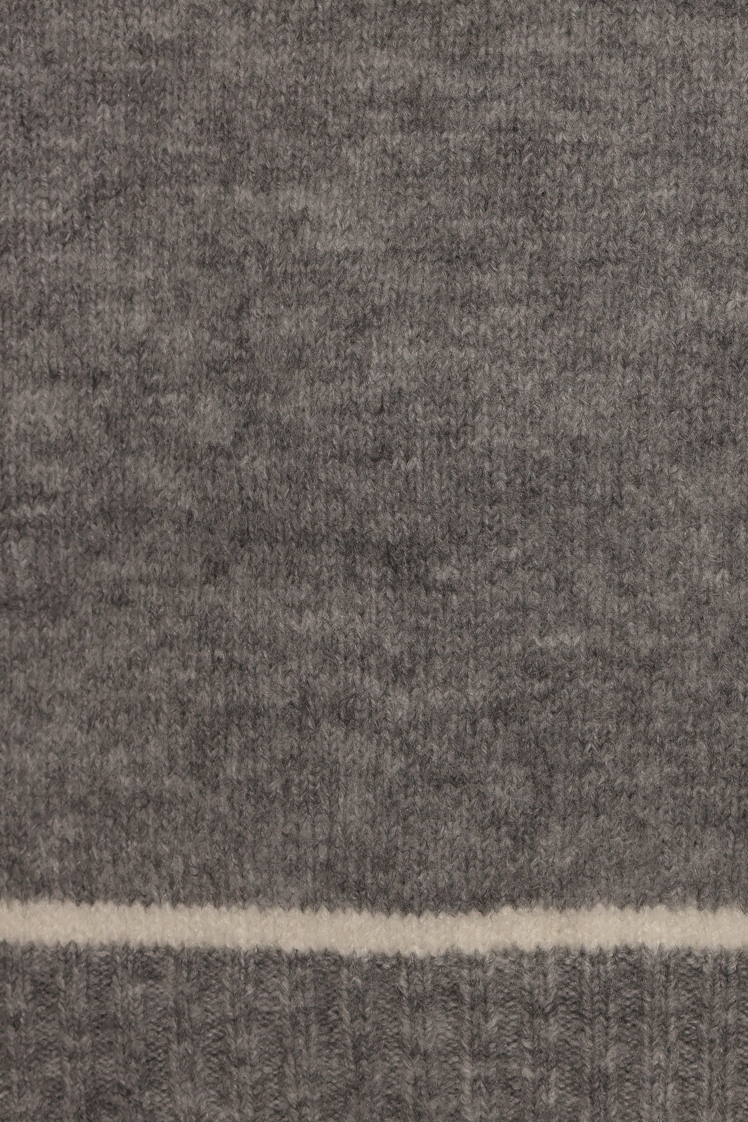 Rylee Contrast Hem Knit Sweater - Grey