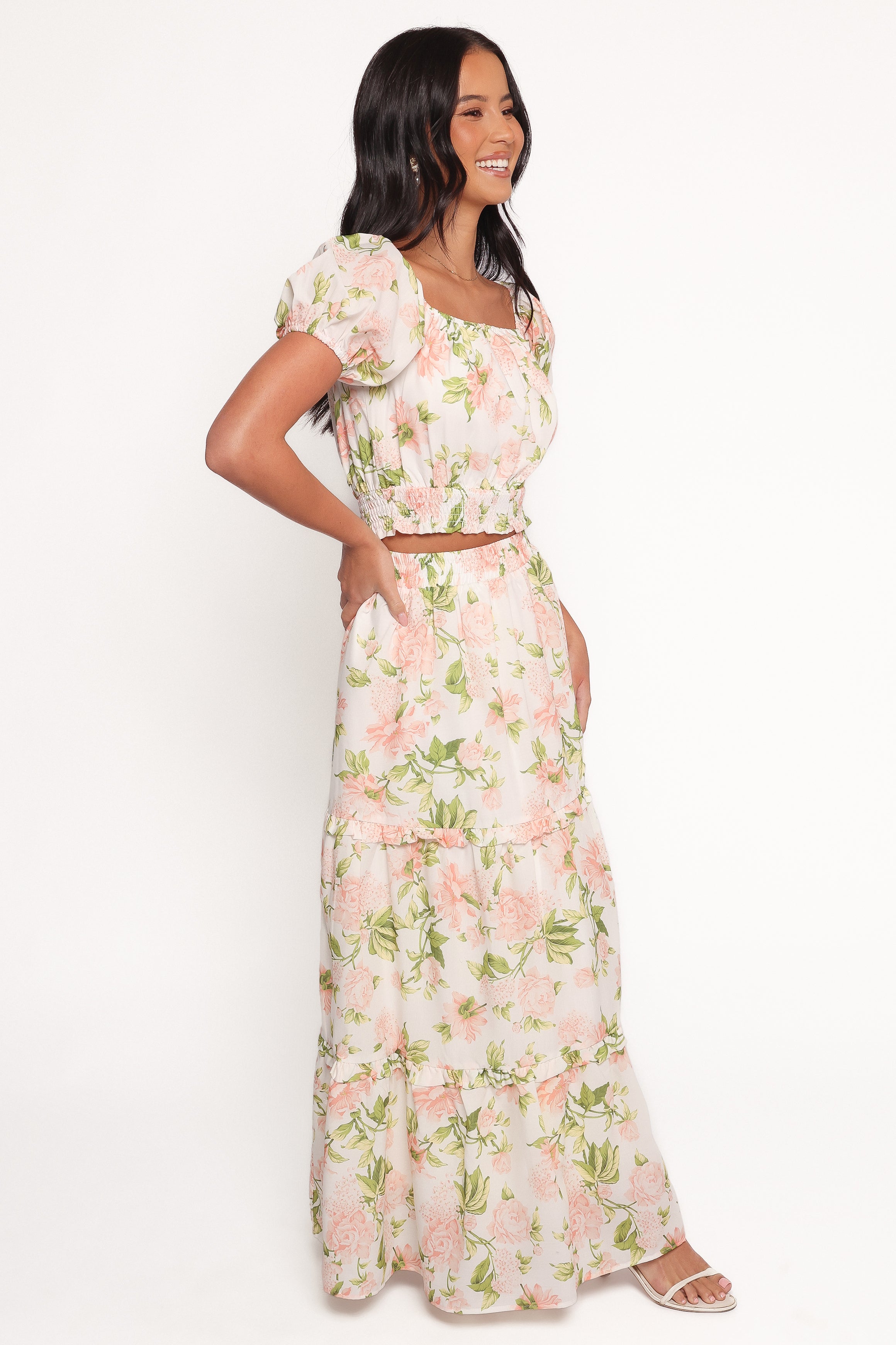 Sabrie Off Shoulder Skirt Set - Floral