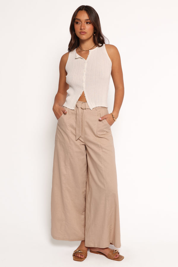 Sadie Wide Leg Pant - Oatmeal