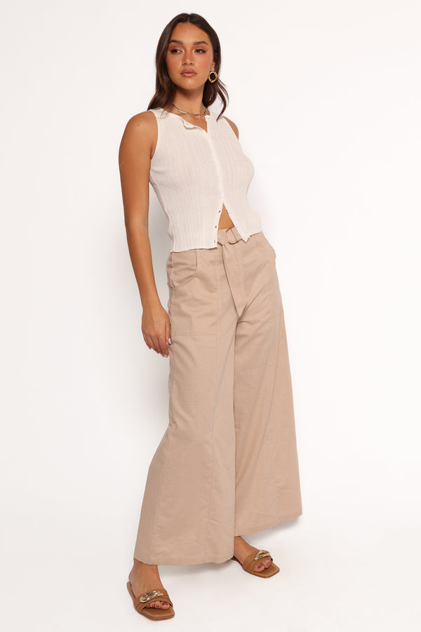 Sadie Wide Leg Pant - Oatmeal