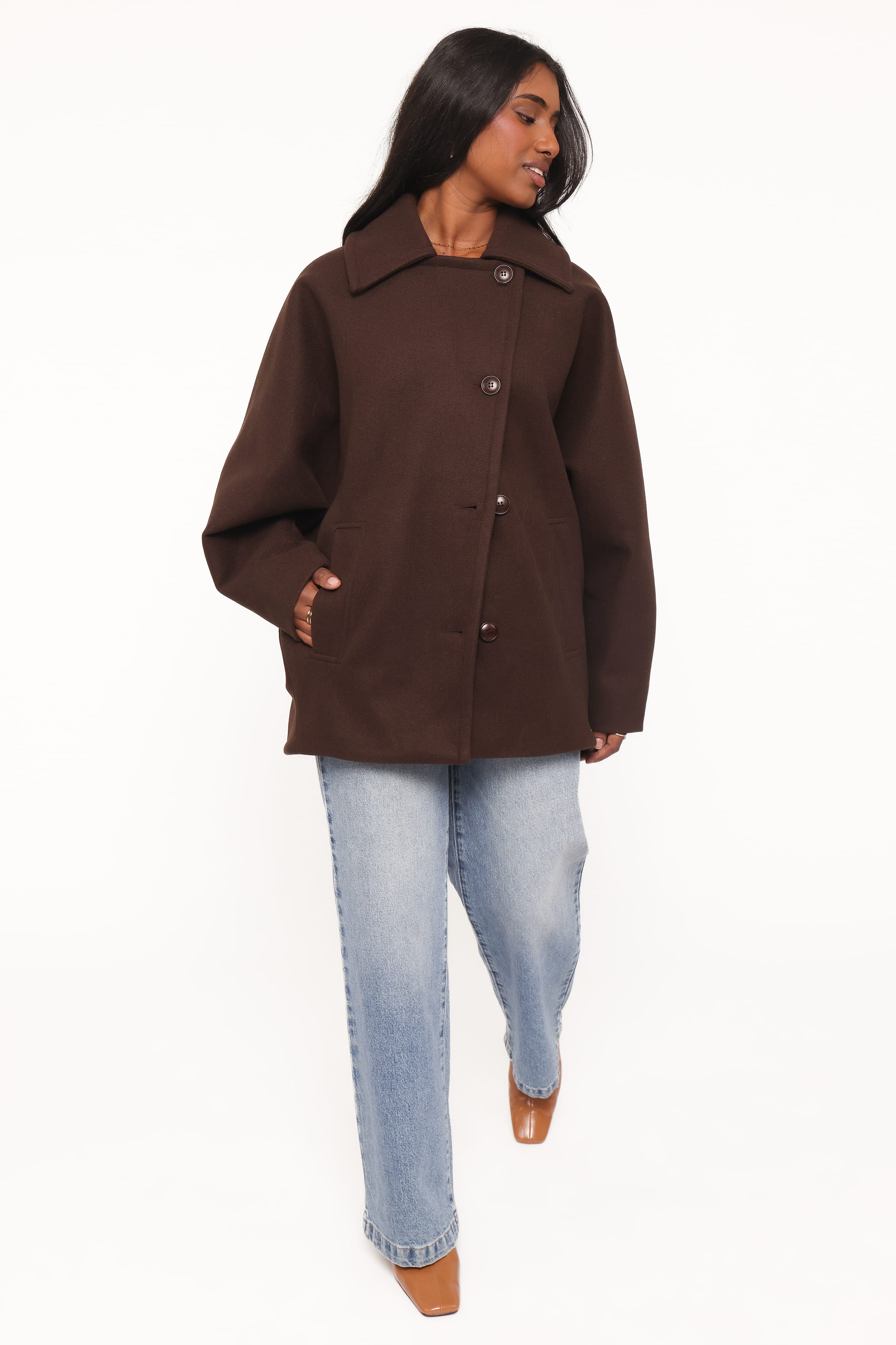 Sammie Oversized Coat - Brown