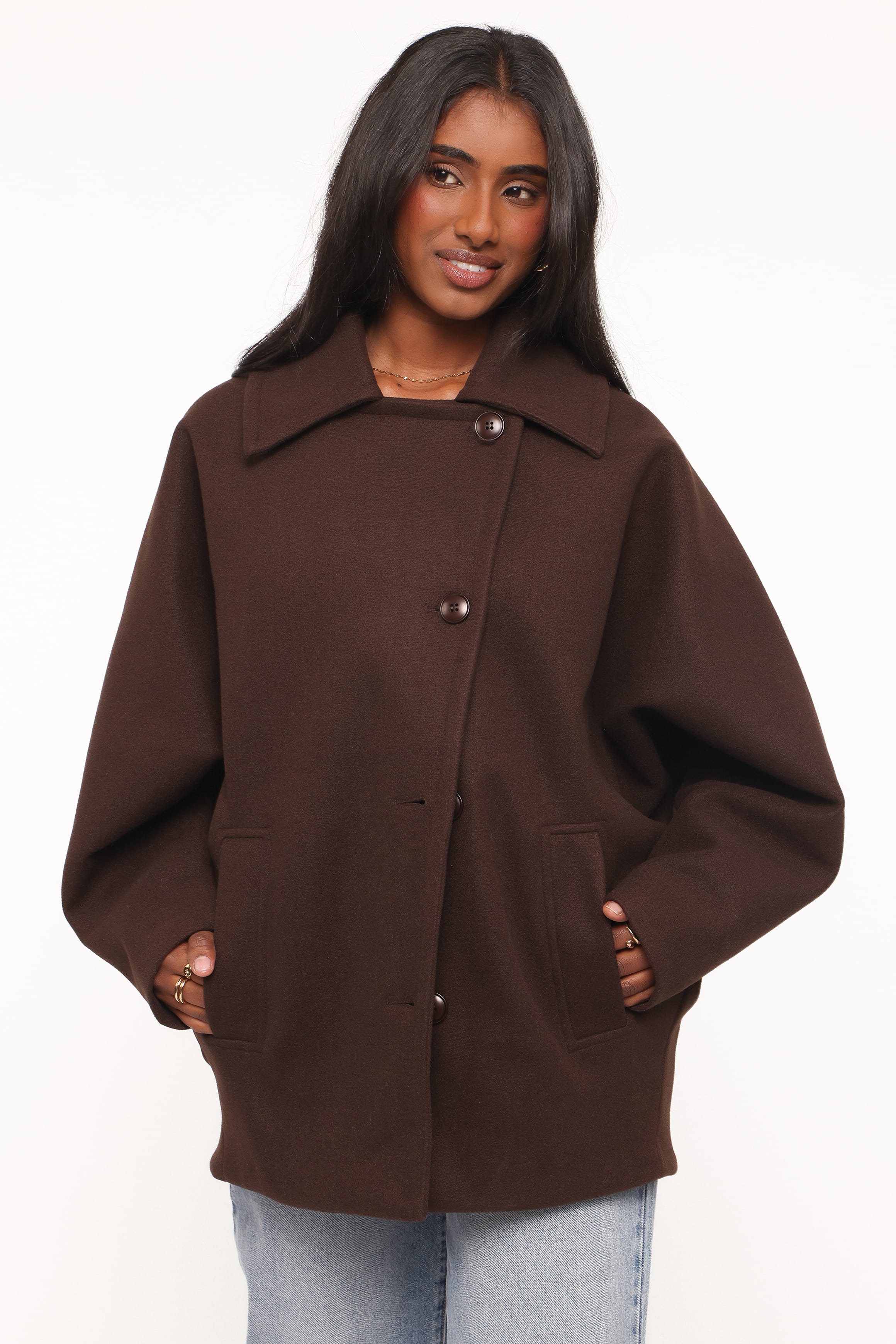 Sammie Oversized Coat - Brown