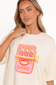 Sardines Tee - Pale Yellow