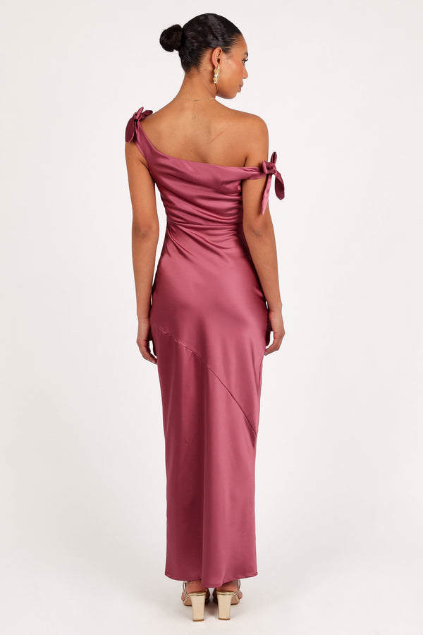 Selma Off Shoulder Maxi Dress - Dark Rose