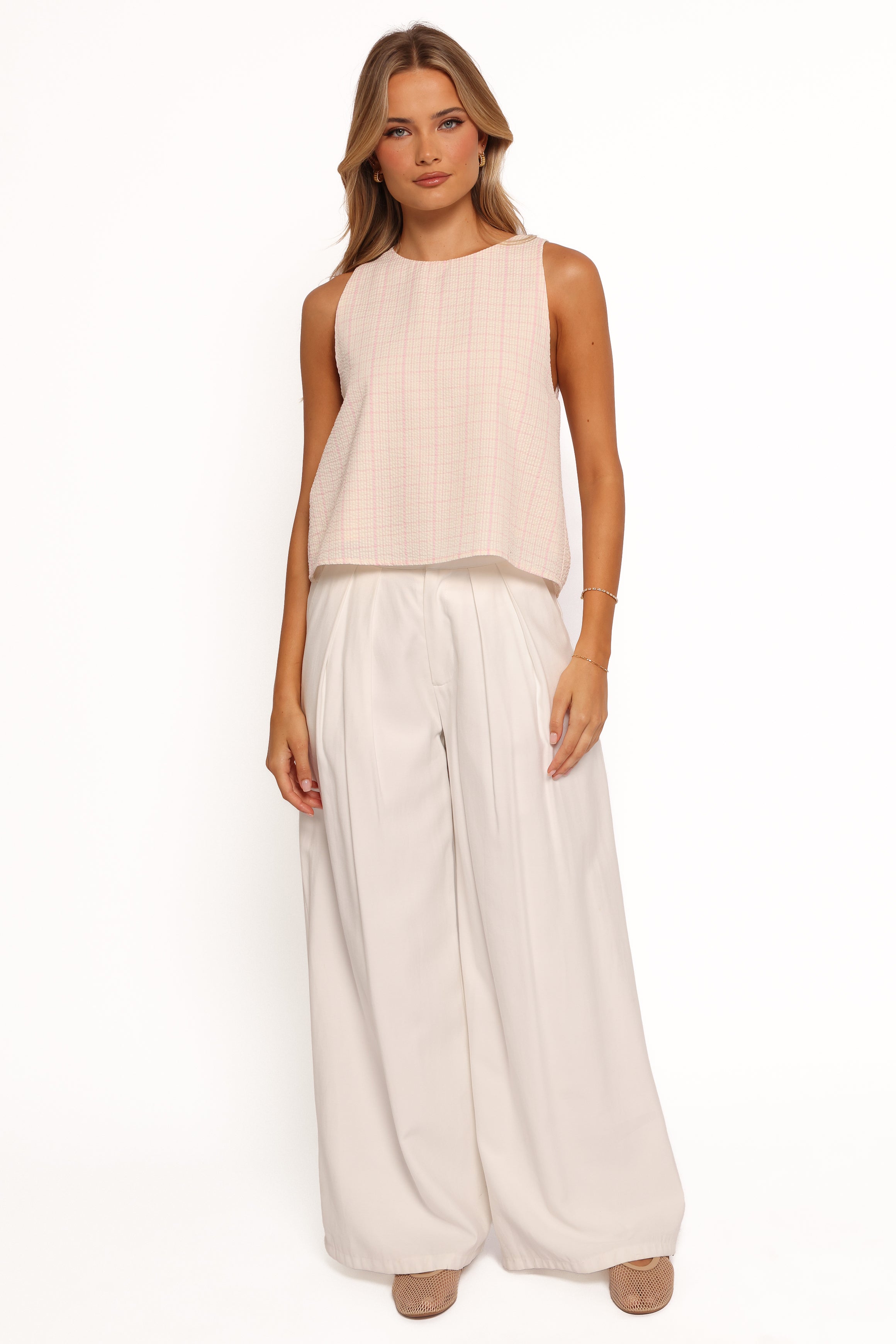 Selva Bow Back Top - Pale Pink