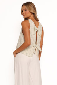 Selva Bow Back Top - Sage Green