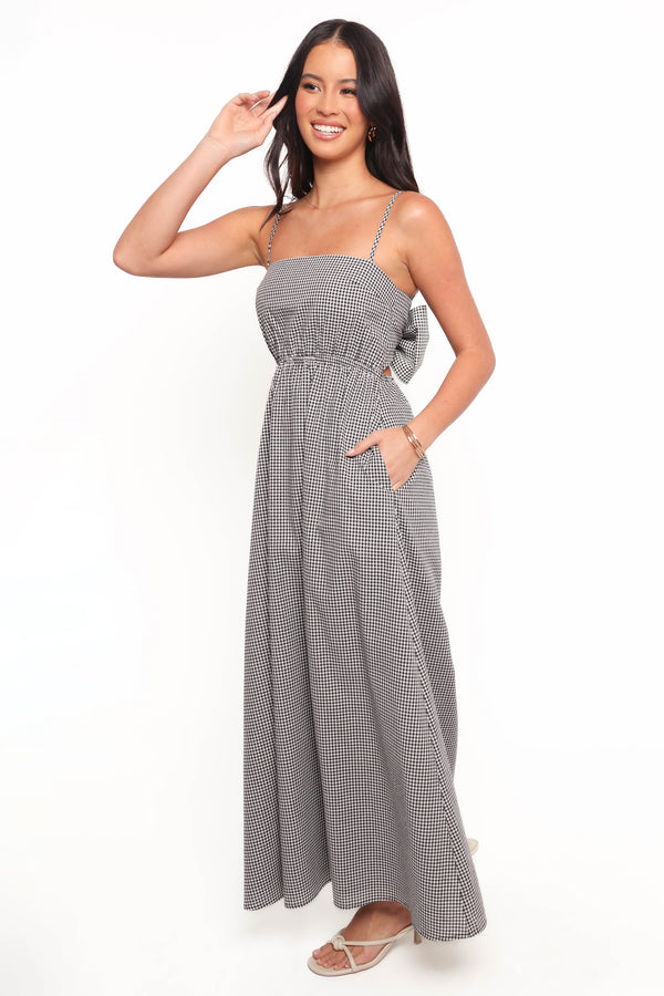 Serene Maxi Dress - Black Gingham