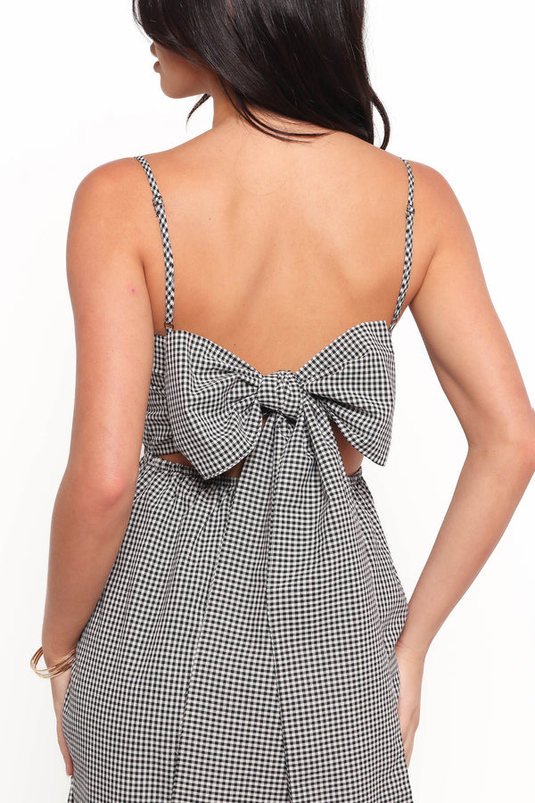 Serene Maxi Dress - Black Gingham