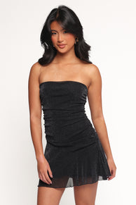 Seville Strapless Mini Dress - Black