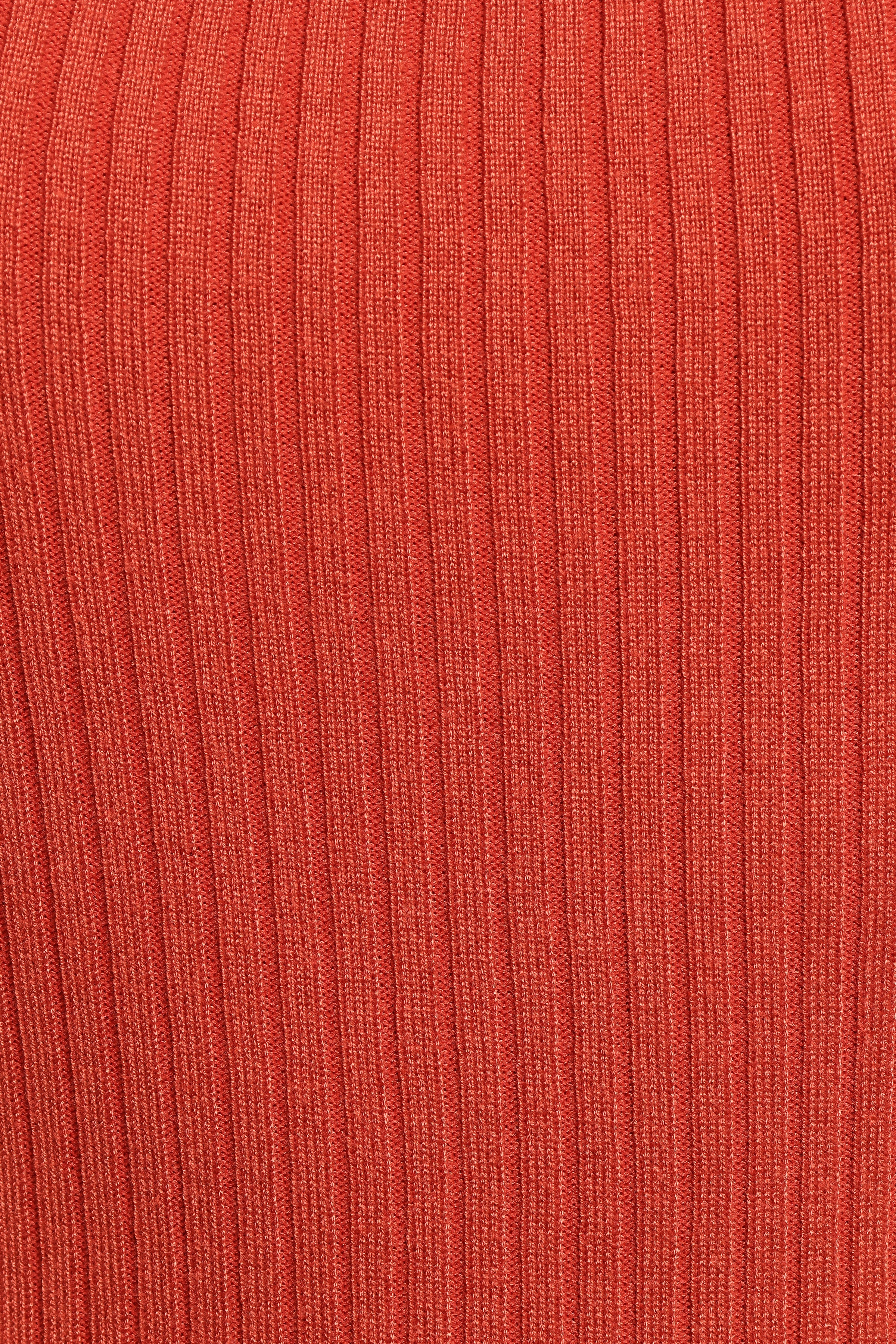 Shani Ribbed Knit Top - Brick Red