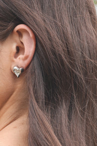 Shanice Heart Earrings - Silver