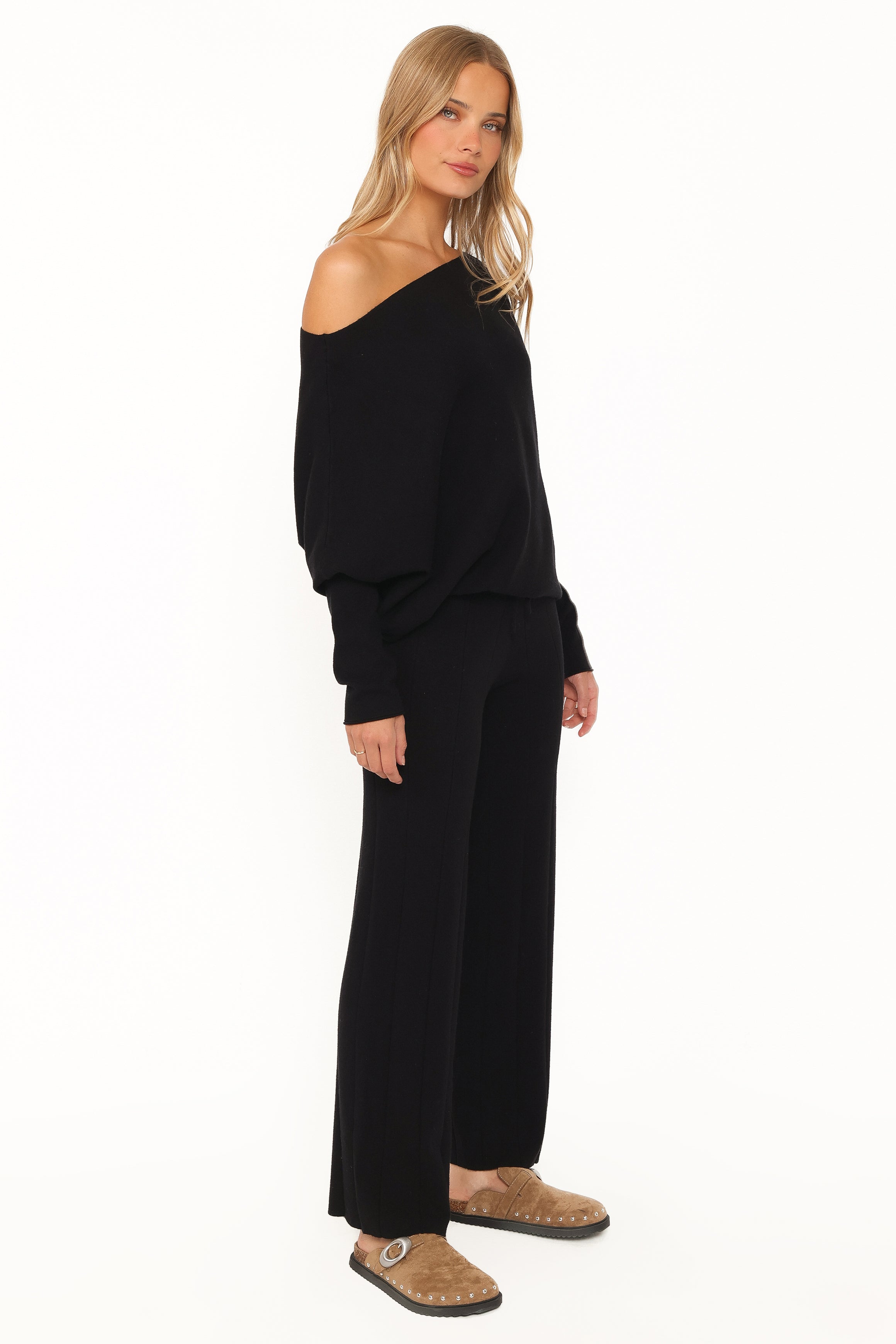 Sheena Dolman Sleeve Pant Set - Black