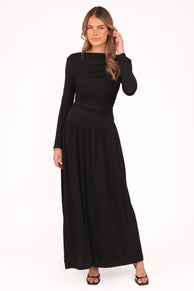Shirley Long Sleeve Maxi Dress - Black