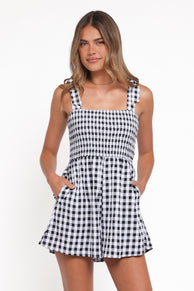Simo Playsuit - Black Gingham