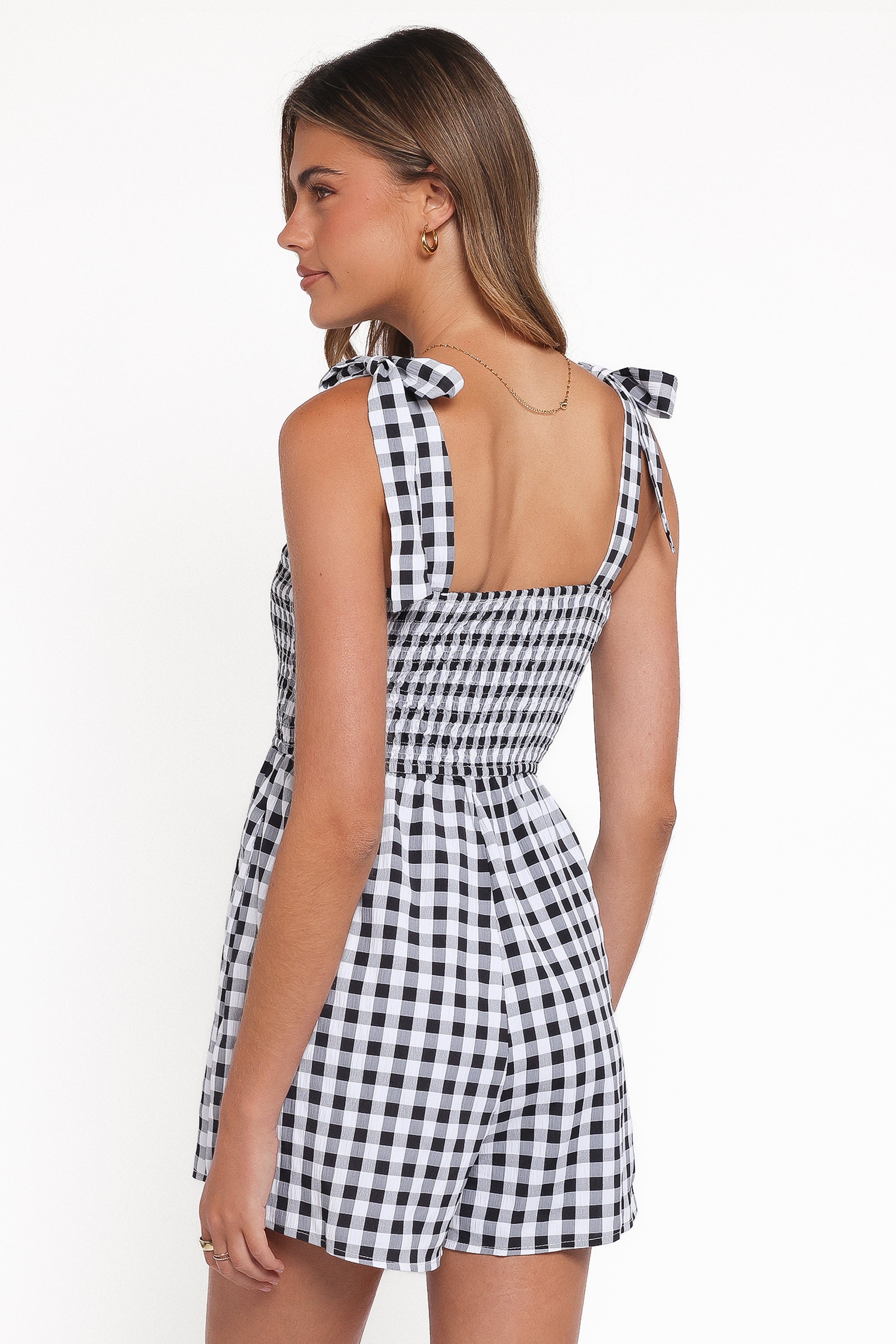 Simo Playsuit - Black Gingham