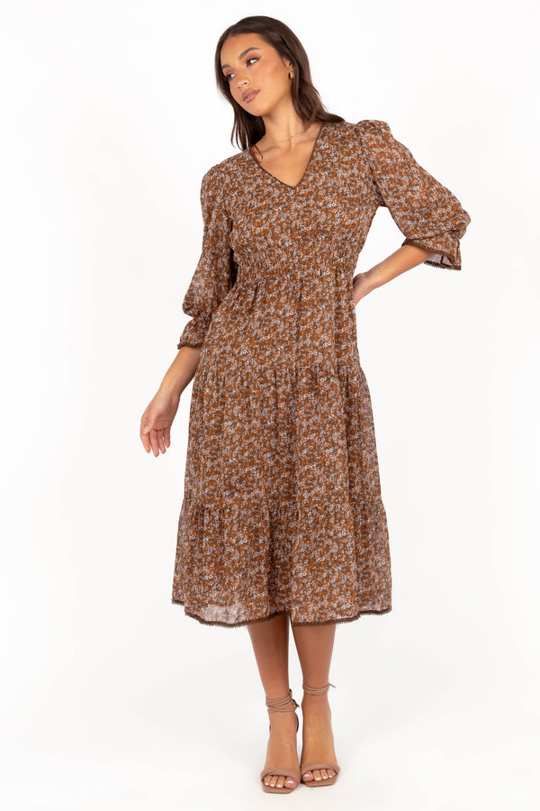 Simone Midi Dress - Camel