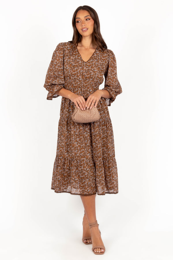 Simone Midi Dress - Camel