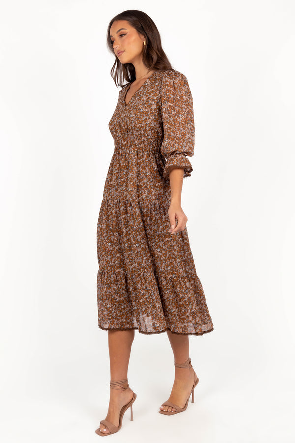 Simone Midi Dress - Camel