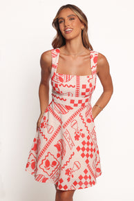 Sloan Mini Dress - Red Print