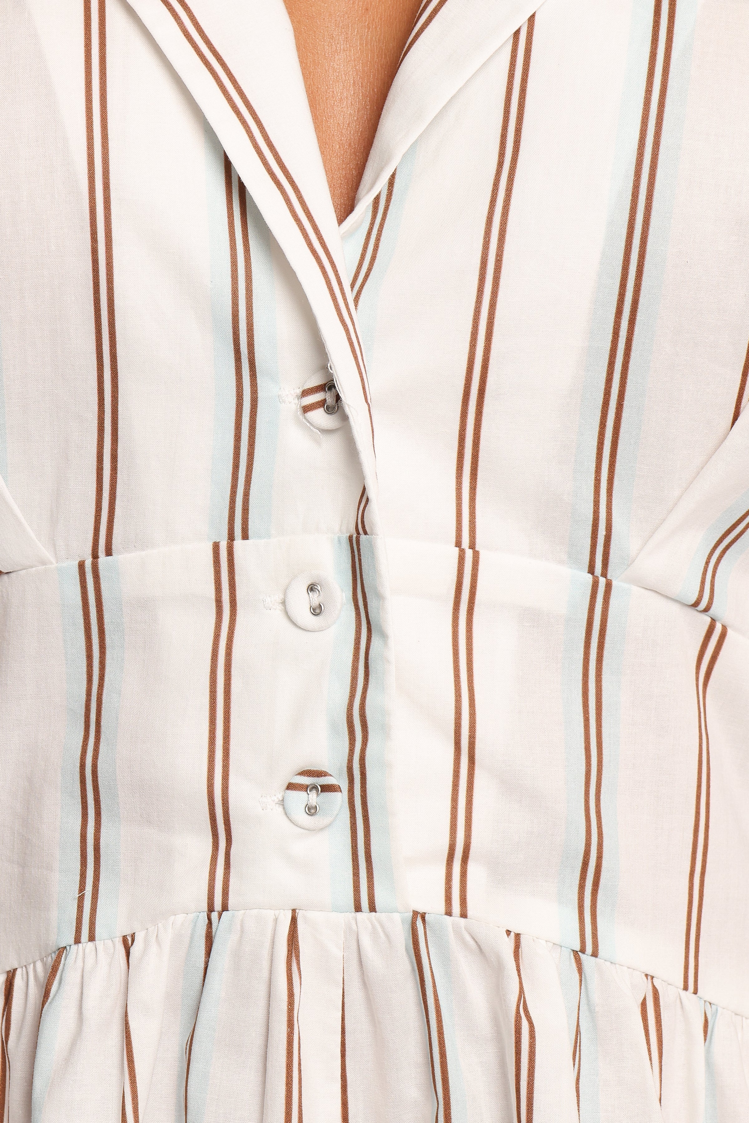 Sonyalle Playsuit - Blue Brown Stripe