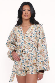 Soul Belted Playsuit - Paisley