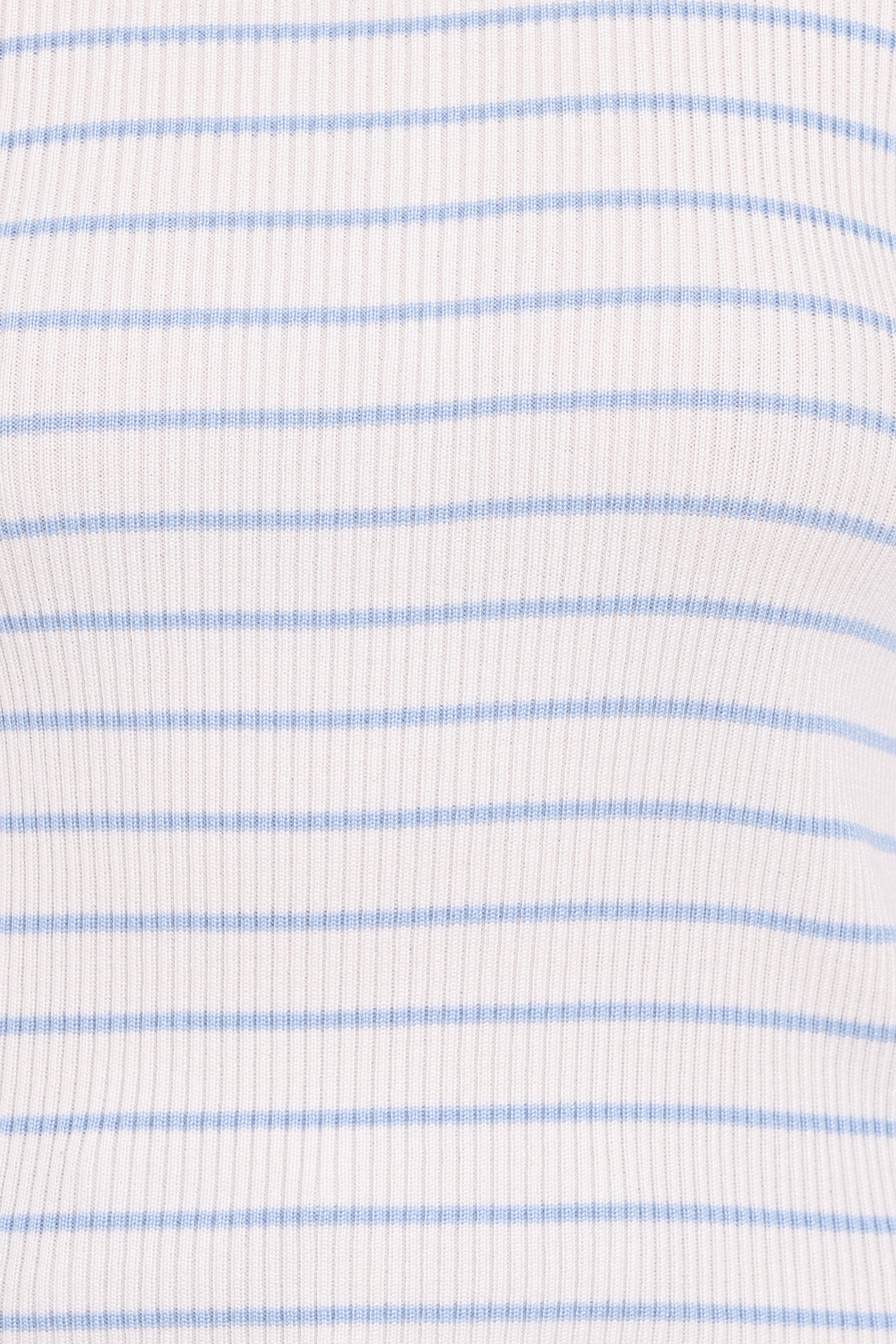 Stacie Ribbed Knit Top - Light Blue Stripe
