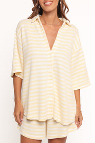 Sunny Knitted Short Set - Yellow Stripe