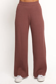 Sylvie Knitted Pant - Brown Cream
