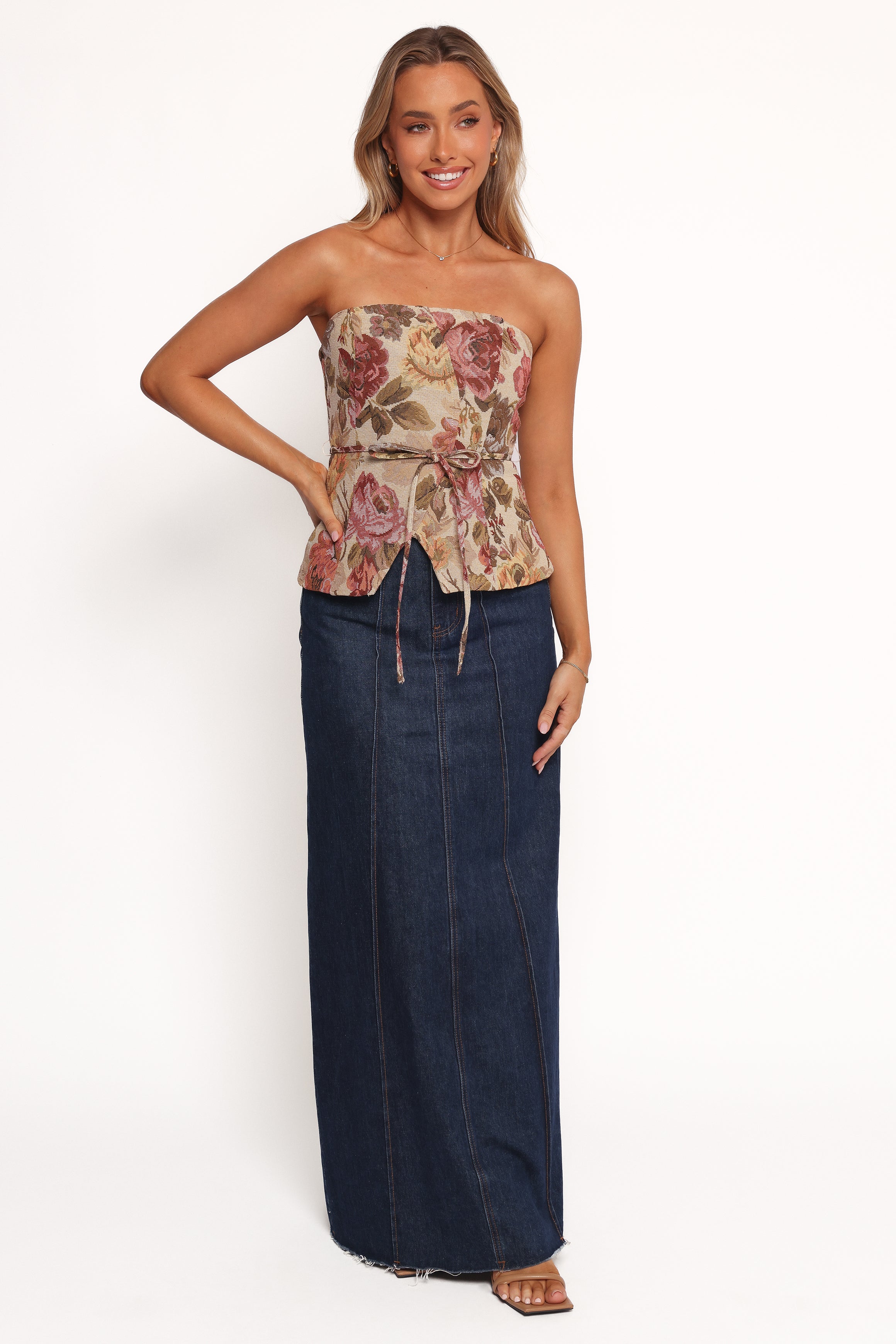 Talita Strapless Top - Floral