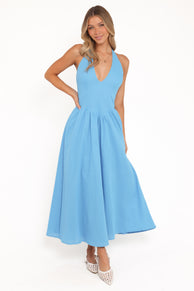 Tammi Halter Maxi Dress - Cobalt