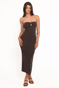 Tamrin Strapless Midi Dress - Chocolate