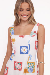 Tansy Mini Dress - Tulip Stamp