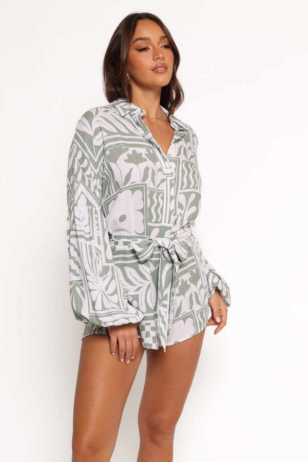 Tansy Playsuit - Sage Print