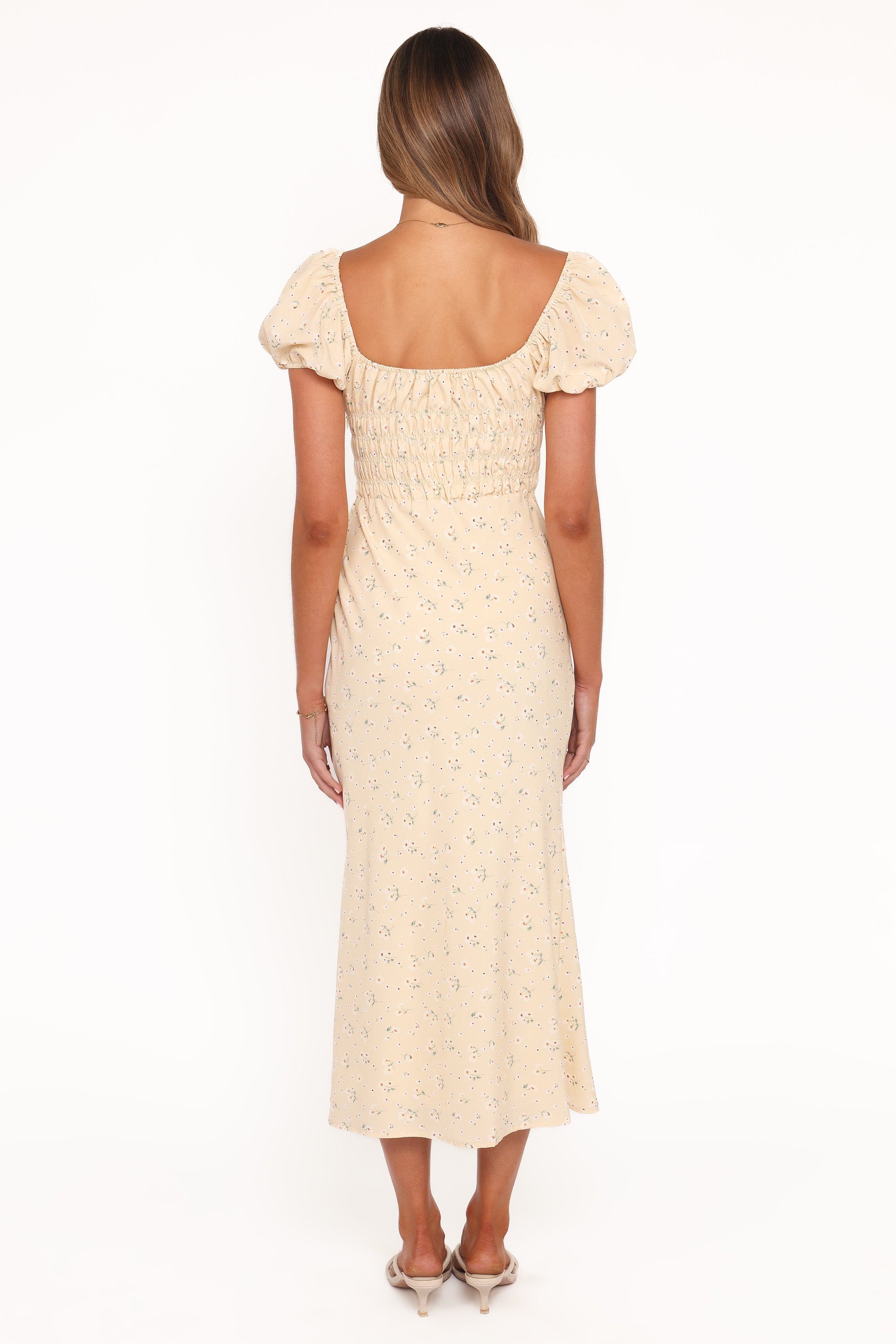 Teigan Midi Dress - Yellow Floral