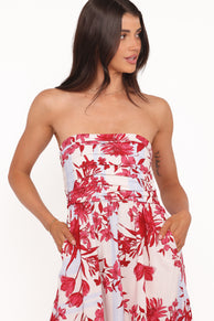 Terri Midi Dress - Fuchsia Floral