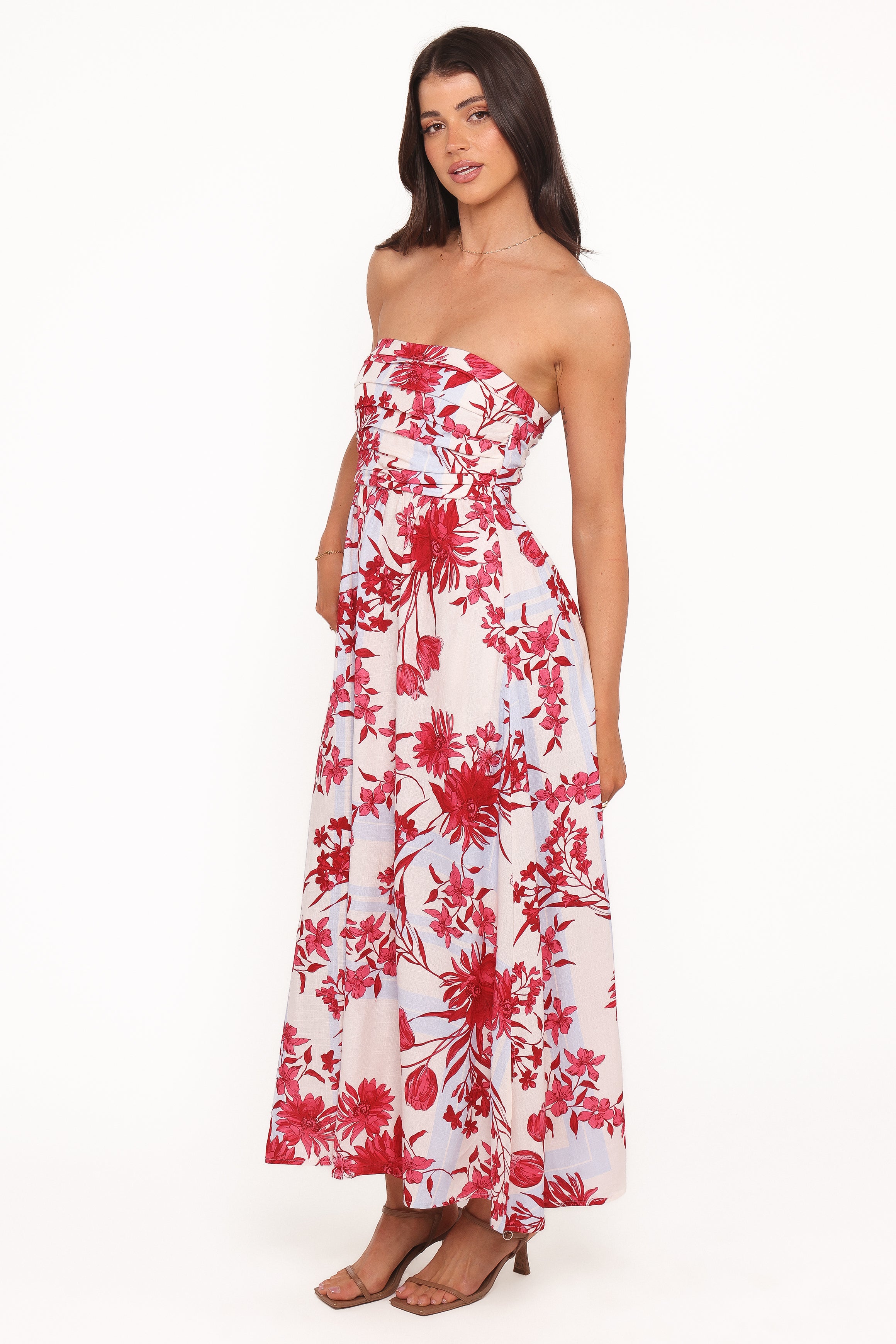 Terri Midi Dress - Fuchsia Floral