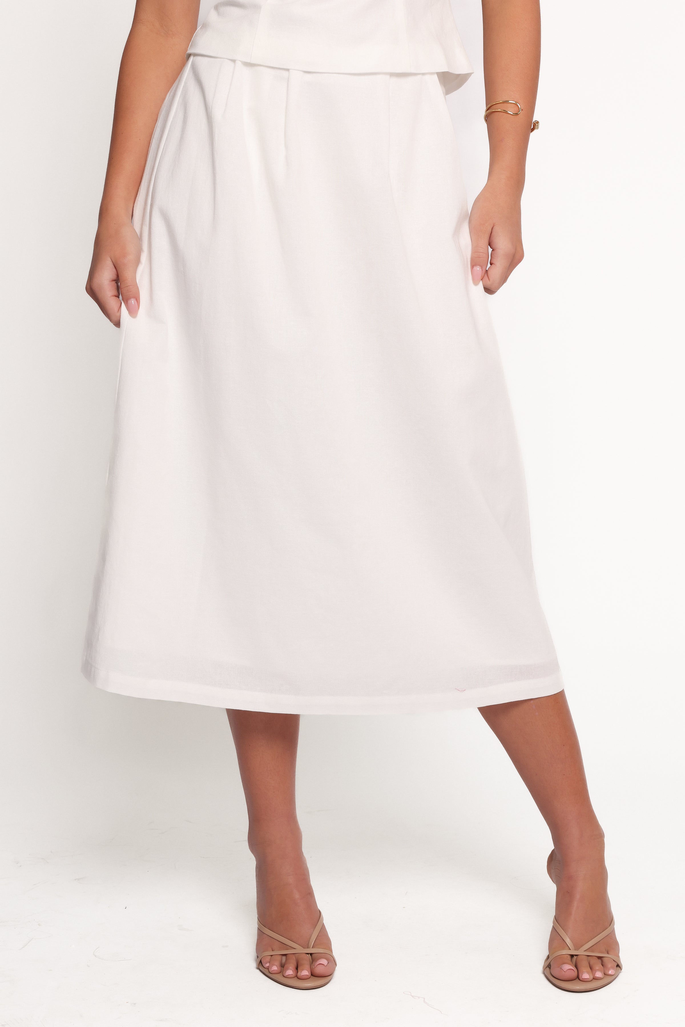 Thelma Midi Skirt - White