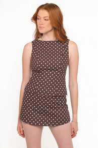 Tiffany Skort Set - Brown Dot