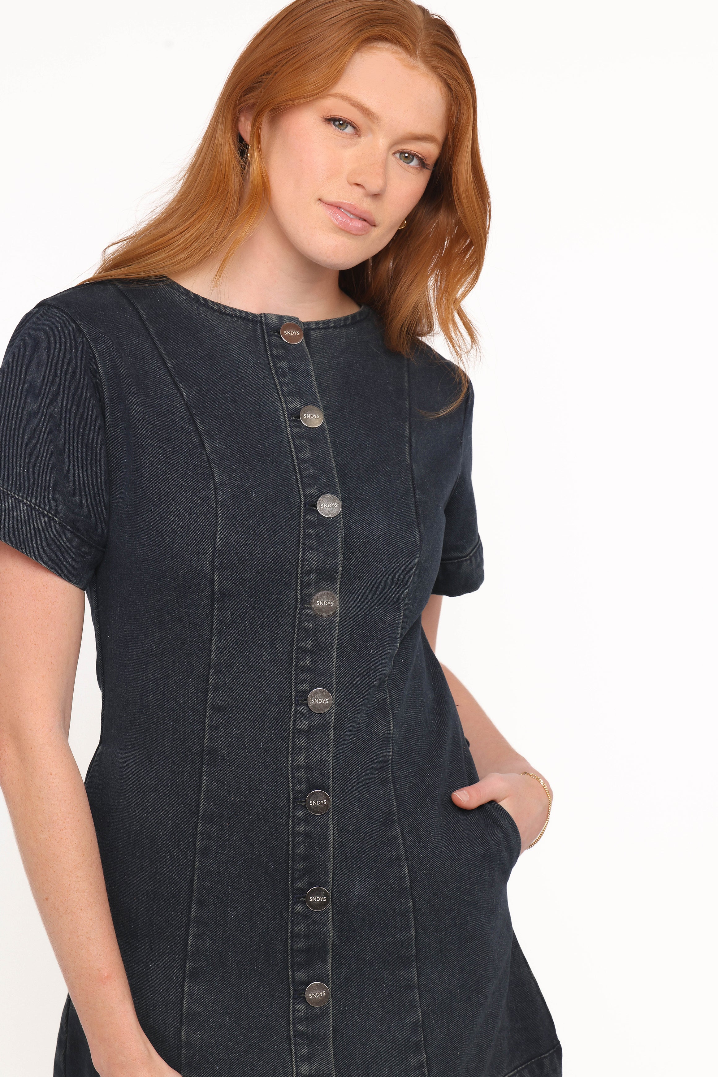 Tilla Denim Mini Dress - Indigo Blue