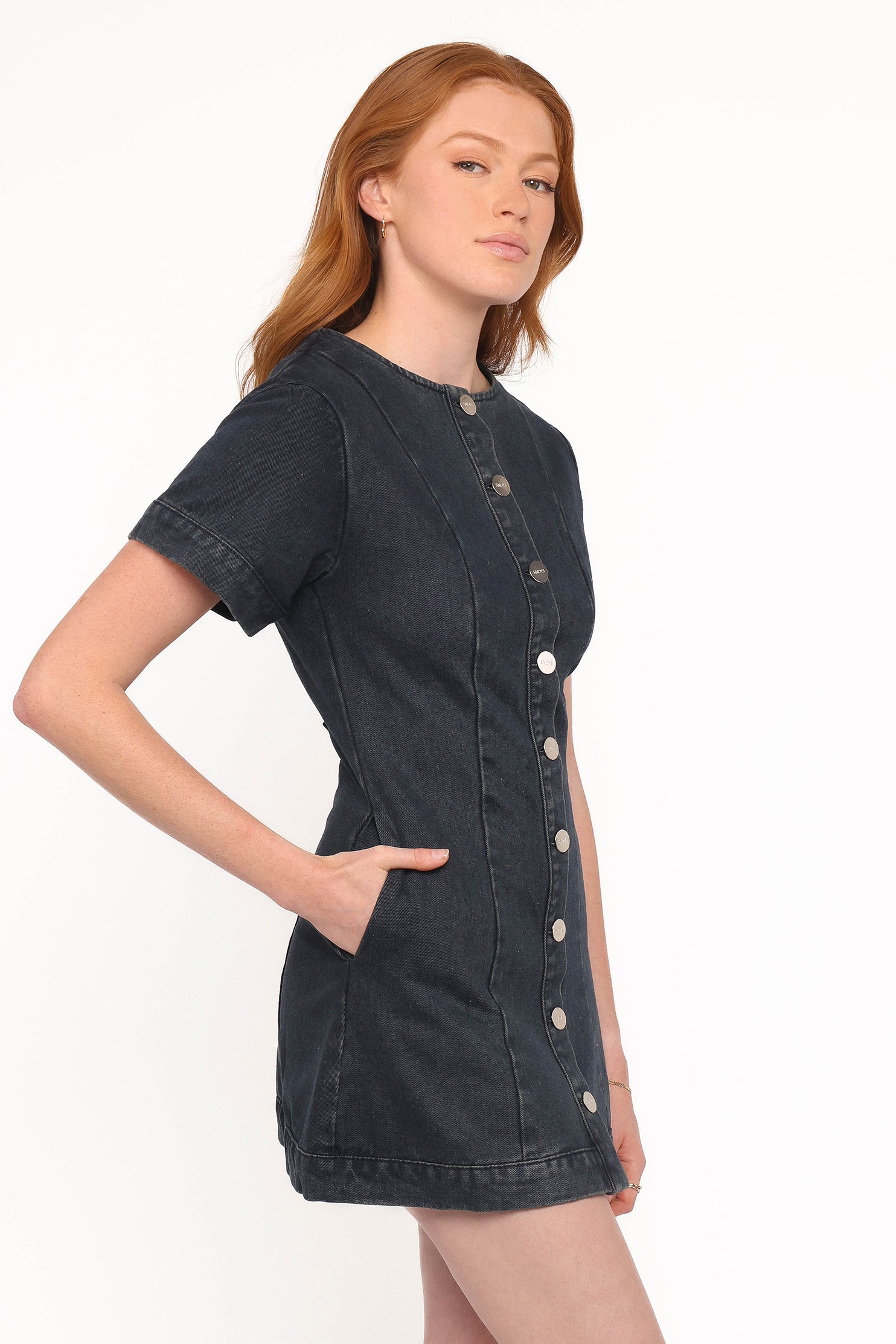 Tilla Denim Mini Dress - Indigo Blue