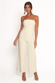 Trixette Strapless Jumpsuit - Butter