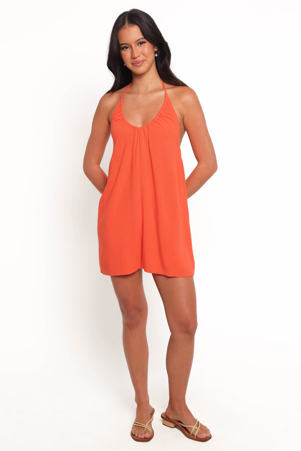 Valari Halterneck Playsuit - Coral