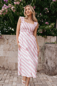 Valentin Midi Dress - Pink Check